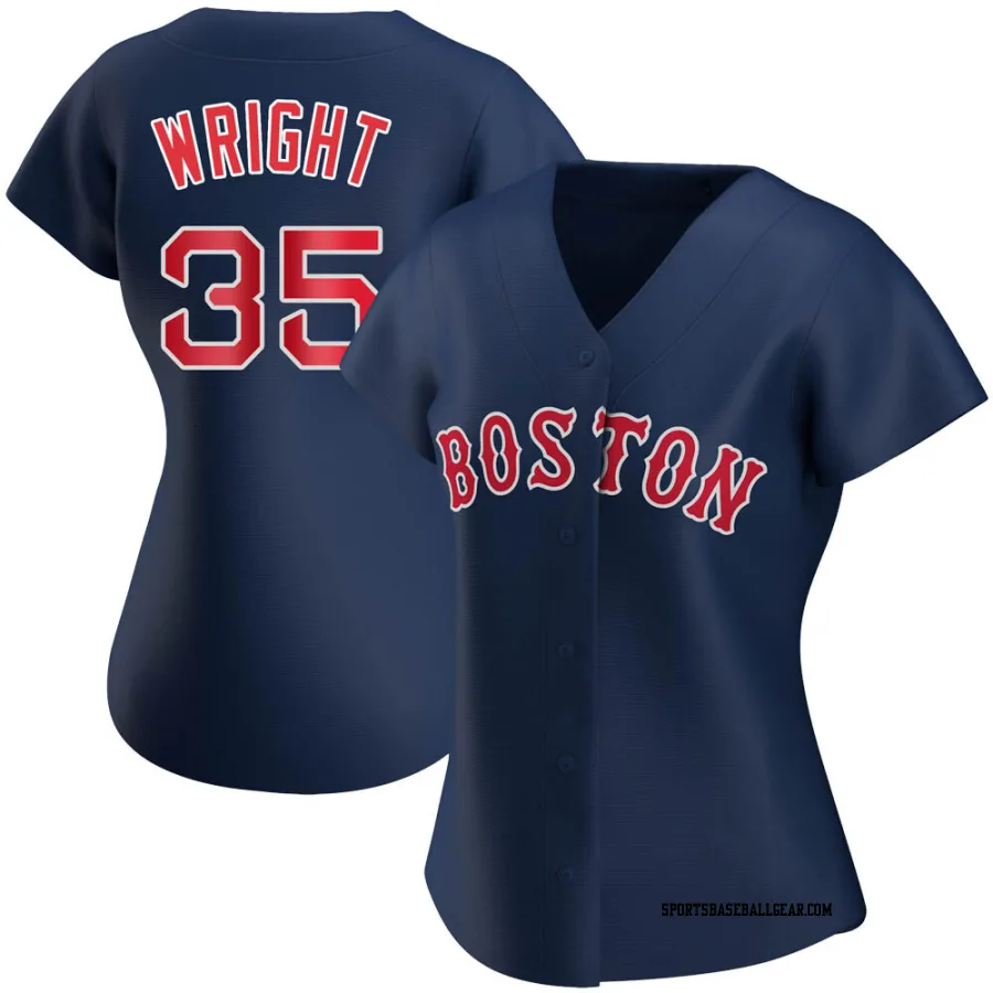 Steven Wright Women's Boston Red Sox Navy Authentic Alternate Jersey