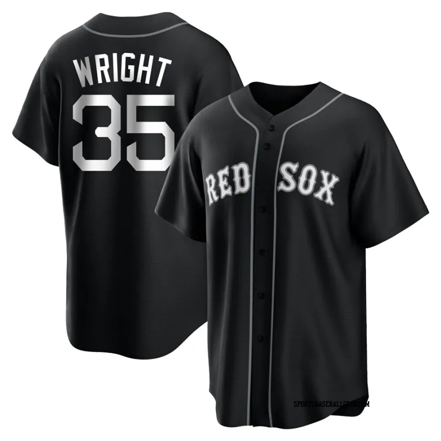 Steven Wright Youth Boston Red Sox Black/White Replica Jersey