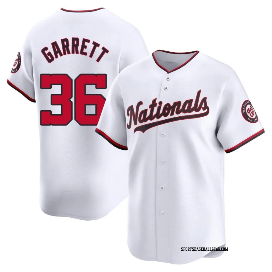 Stone Garrett Men's Washington Nationals White Limited Home Jersey