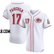 Stuart Fairchild Men's Cincinnati Reds White Elite Home Patch Jersey