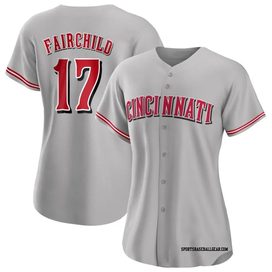 Stuart Fairchild Women's Cincinnati Reds Gray Authentic Road Jersey