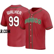 Taijuan Walker Men's Mexico Baseball Red Replica 2023 World Baseball Classic Jersey