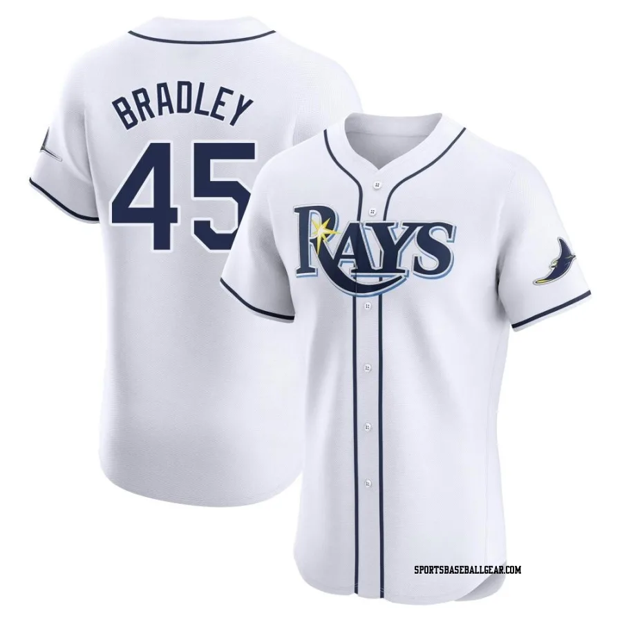 Taj Bradley Men's Tampa Bay Rays White Elite Home Jersey