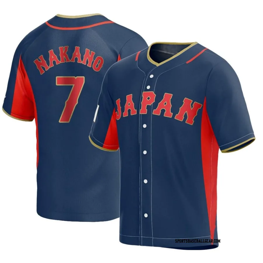 Takumu Nakano Men's Japan Baseball Navy Replica 2023 World Baseball Classic Jersey