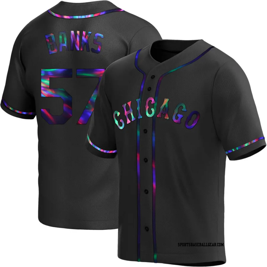 Tanner Banks Men's Chicago White Sox Black Holographic Replica Alternate Jersey