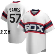 Tanner Banks Men's Chicago White Sox White Replica Cooperstown Collection Jersey