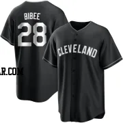 Tanner Bibee Men's Cleveland Guardians Black/White Replica Jersey