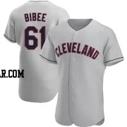 Tanner Bibee Men's Cleveland Guardians Gray Authentic Road Jersey