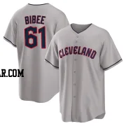 Tanner Bibee Men's Cleveland Guardians Gray Replica Road Jersey