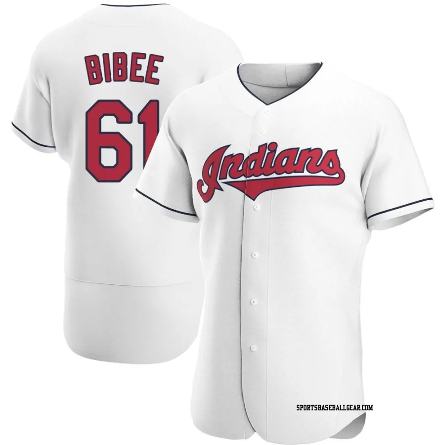 Tanner Bibee Men's Cleveland Guardians White Authentic Home Jersey