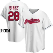 Tanner Bibee Men's Cleveland Guardians White Replica Home Jersey