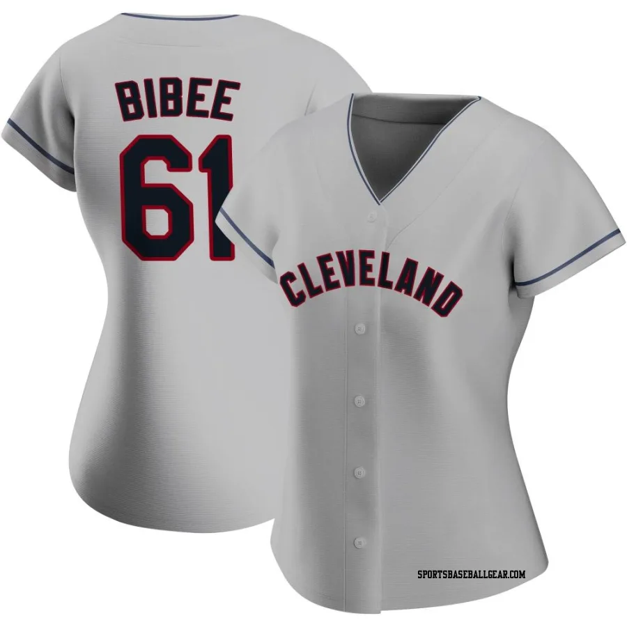 Tanner Bibee Women's Cleveland Guardians Gray Authentic Road Jersey