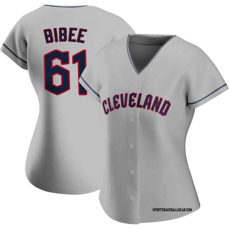 Tanner Bibee Women's Cleveland Guardians Gray Replica Road Jersey