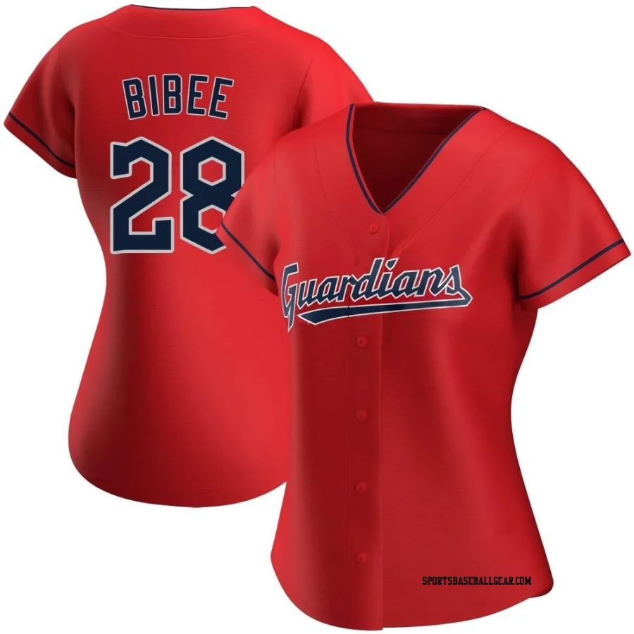 Tanner Bibee Women's Cleveland Guardians Red Authentic Alternate Jersey