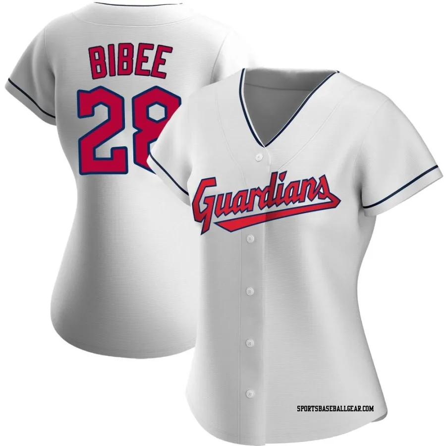 Tanner Bibee Women's Cleveland Guardians White Replica Home Jersey