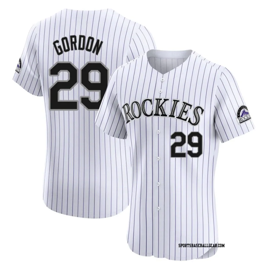 Tanner Gordon Men's Colorado Rockies White Elite Home Jersey