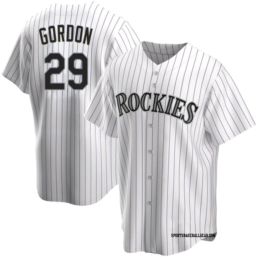 Tanner Gordon Men's Colorado Rockies White Replica Home Jersey