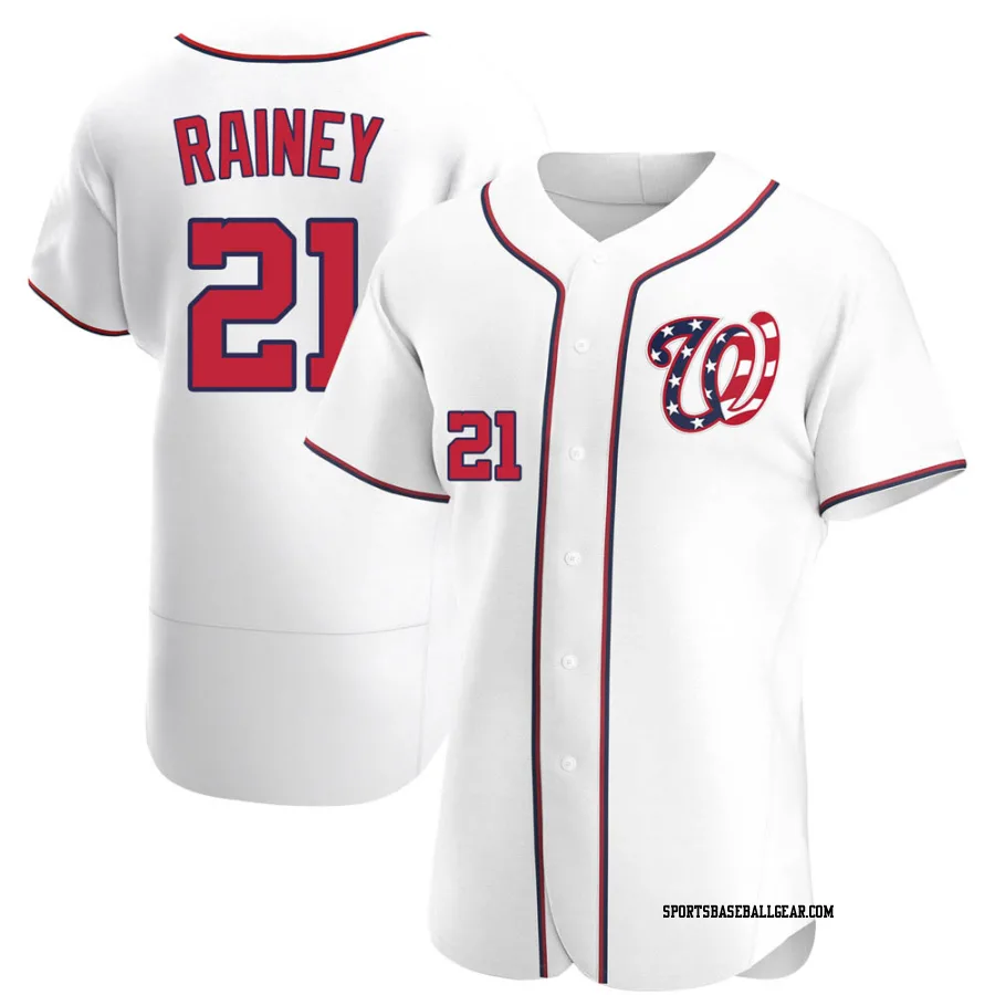 Tanner Rainey Men's Washington Nationals White Authentic Alternate Jersey