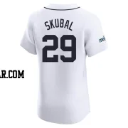 Tarik Skubal Men's Detroit Tigers White Elite Home Patch Jersey