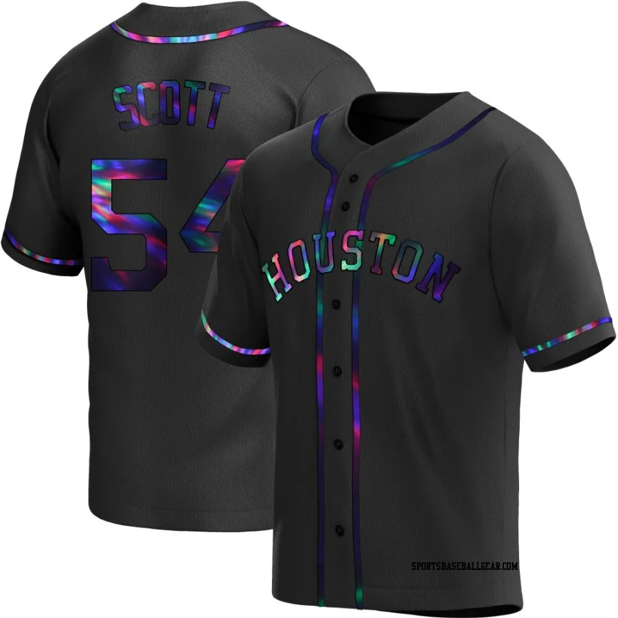 Tayler Scott Men's Houston Astros Black Holographic Replica Alternate Jersey