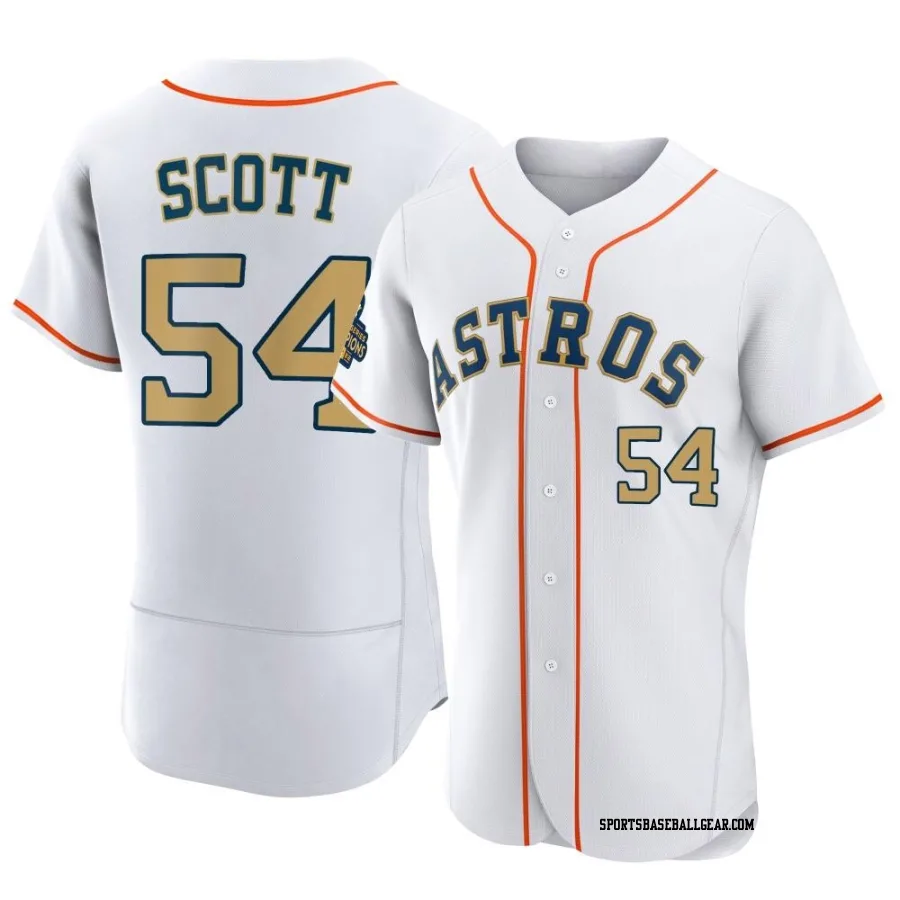 Tayler Scott Men's Houston Astros Gold Authentic White 2023 Collection Jersey