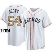 Tayler Scott Men's Houston Astros Gold Replica White 2023 Collection Jersey