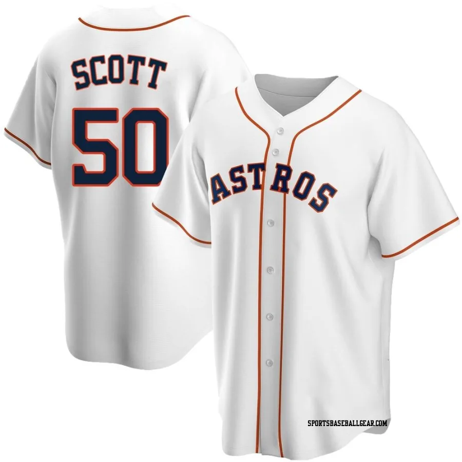 Tayler Scott Men's Houston Astros White Replica Home Jersey