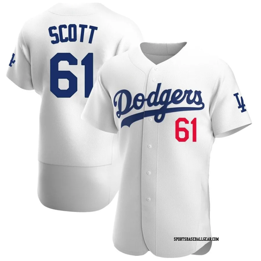 Tayler Scott Men's Los Angeles Dodgers White Authentic Home Jersey