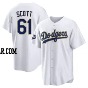 Tayler Scott Men's Los Angeles Dodgers White/Gold Replica 2021 Gold Program Player Jersey