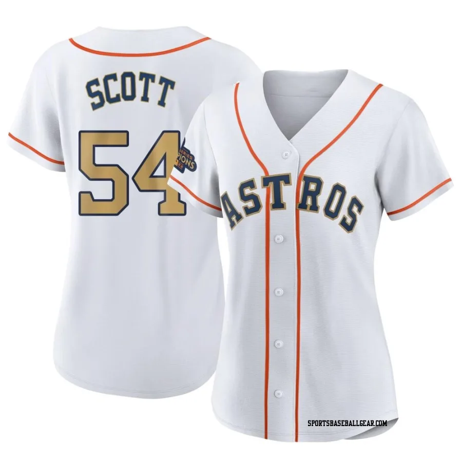 Tayler Scott Women's Houston Astros Gold Replica White 2023 Collection Jersey