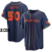 Tayler Scott Youth Houston Astros Navy Replica 2022 City Connect Jersey