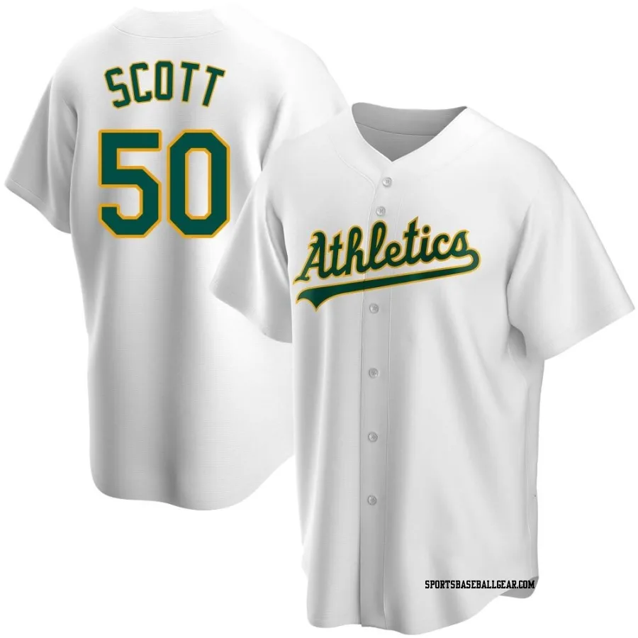 Tayler Scott Youth Oakland Athletics White Replica Home Jersey