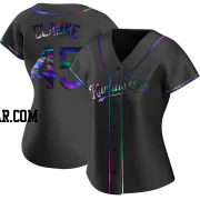 Taylor Clarke Women's Kansas City Royals Black Holographic Replica Alternate Jersey