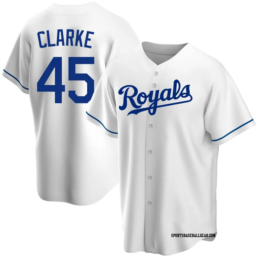 Taylor Clarke Youth Kansas City Royals White Replica Home Jersey