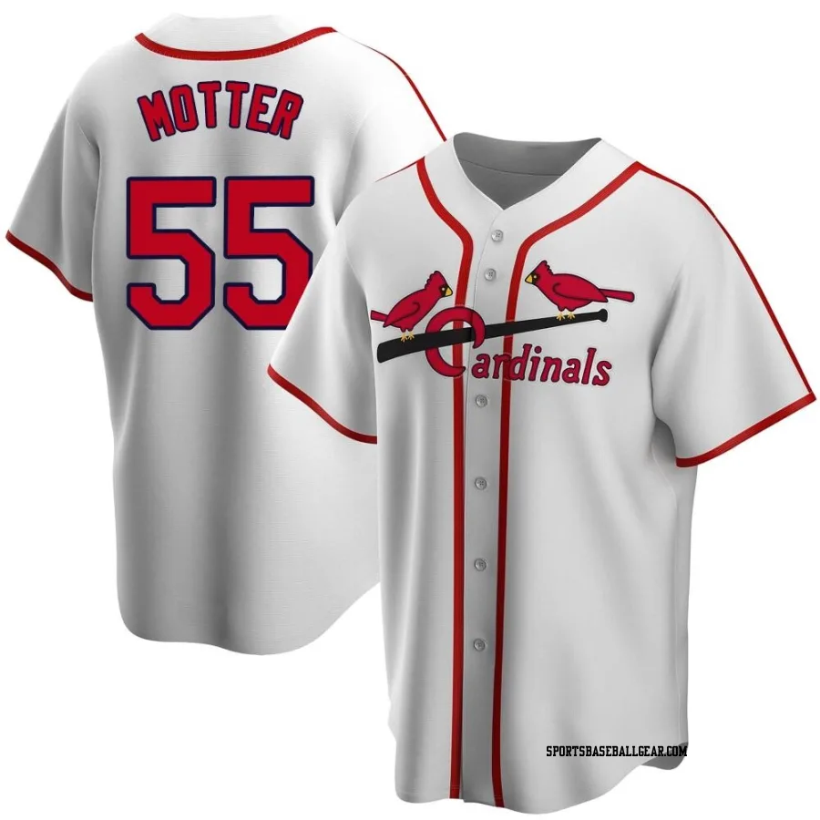 Taylor Motter Men's St. Louis Cardinals White Home Cooperstown Collection Jersey