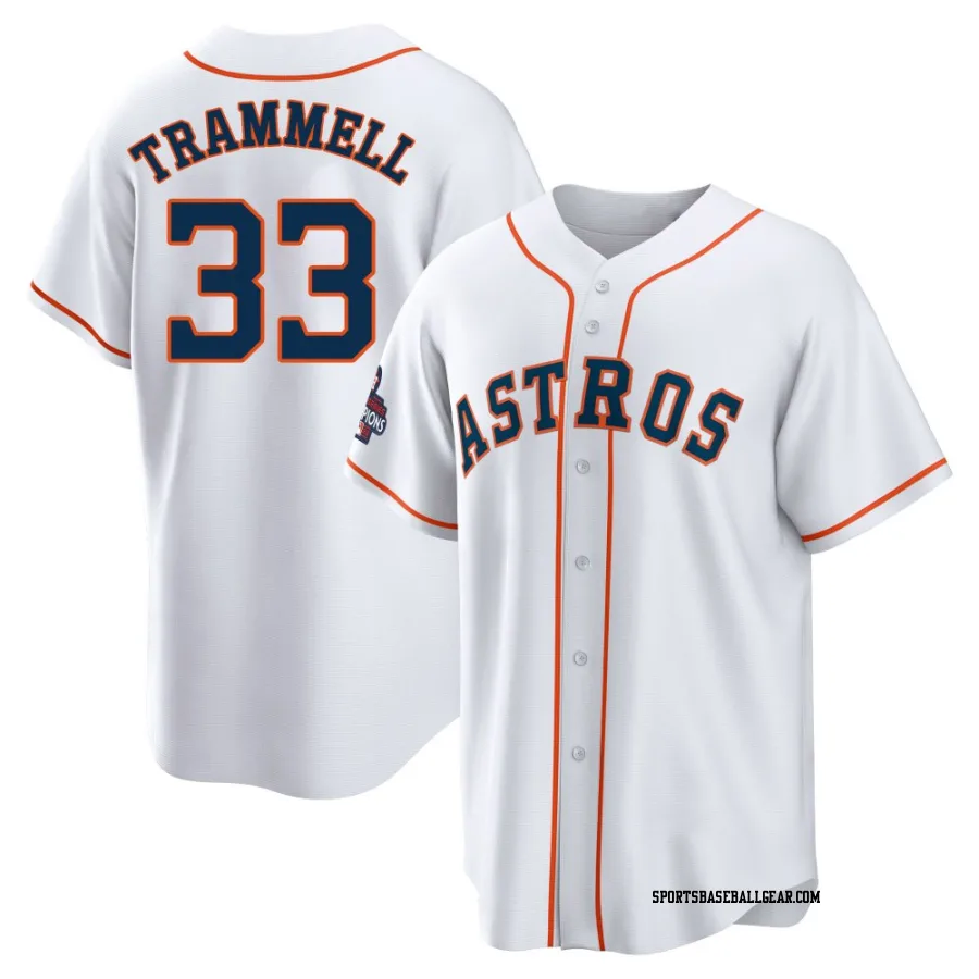 Taylor Trammell Men's Houston Astros White Replica 2022 World Series Champions Home Jersey