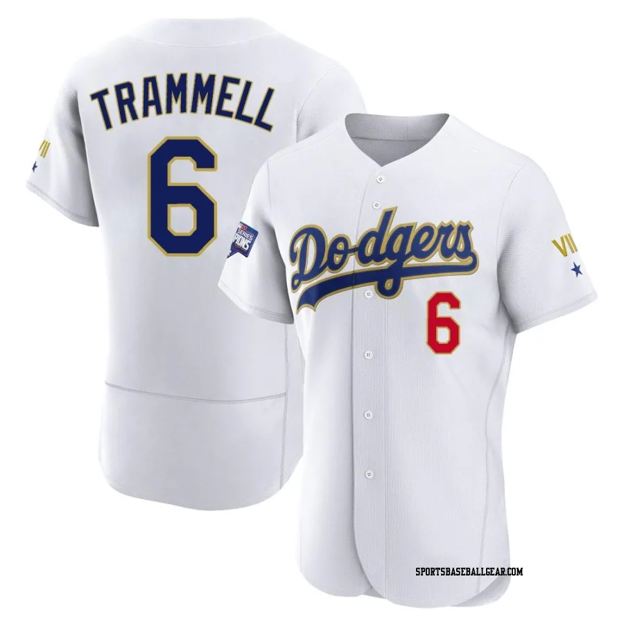 Taylor Trammell Men's Los Angeles Dodgers White/Gold Authentic 2021 Gold Program Player Jersey