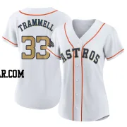 Taylor Trammell Women's Houston Astros Gold Authentic White 2023 Collection Jersey