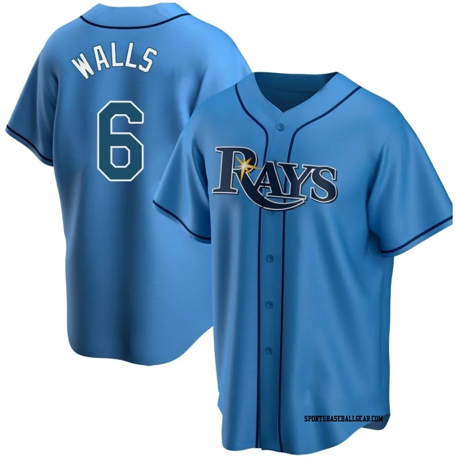 Taylor Walls Men's Tampa Bay Rays Light Blue Replica Alternate Jersey