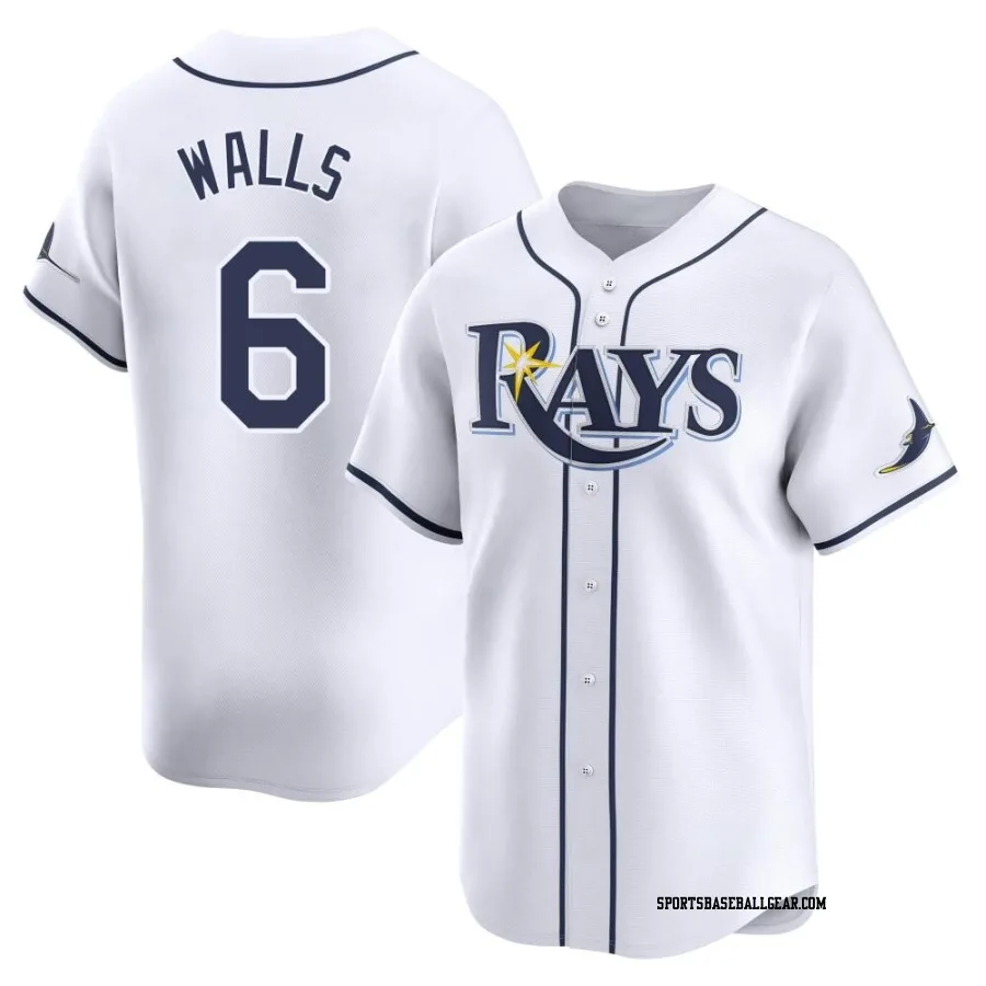 Taylor Walls Men's Tampa Bay Rays White Limited Home Jersey