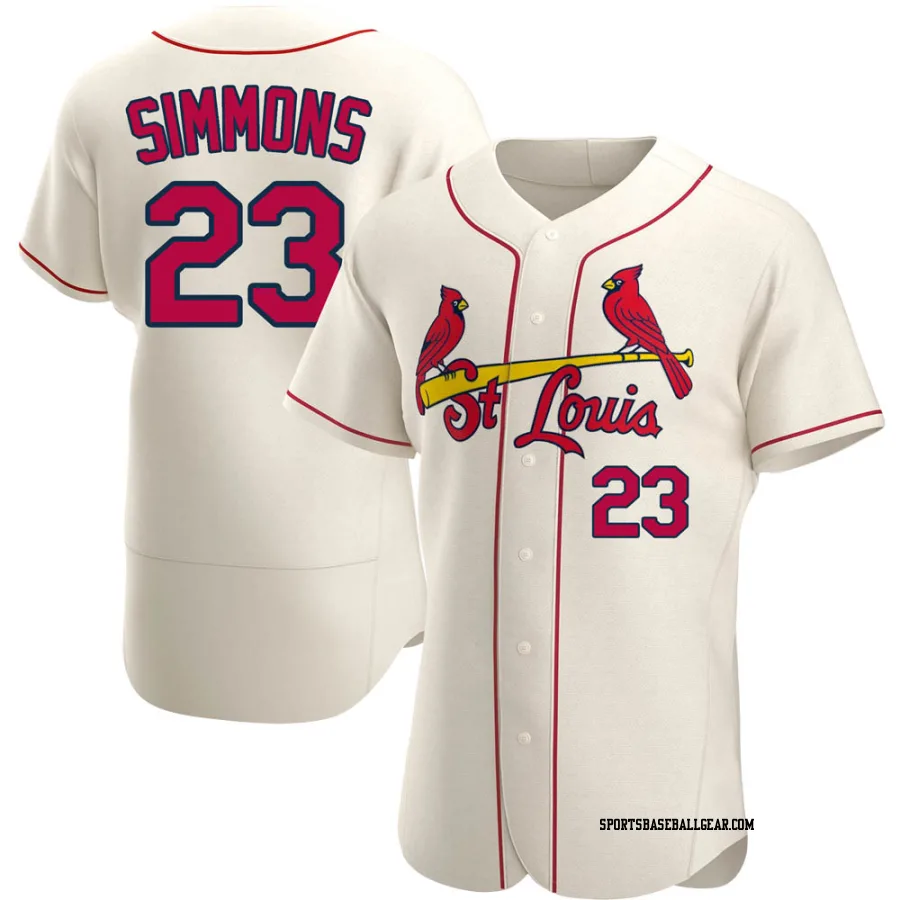 Ted Simmons Men's St. Louis Cardinals Cream Authentic Alternate Jersey