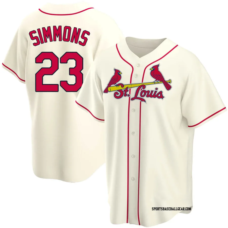 Ted Simmons Men's St. Louis Cardinals Cream Replica Alternate Jersey