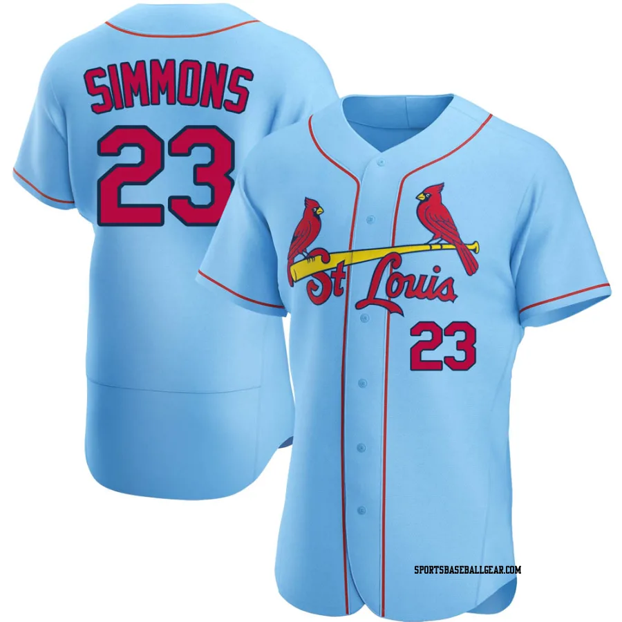 Ted Simmons Men's St. Louis Cardinals Light Blue Authentic Alternate Jersey