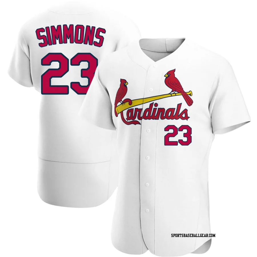 Ted Simmons Men's St. Louis Cardinals White Authentic Home Jersey