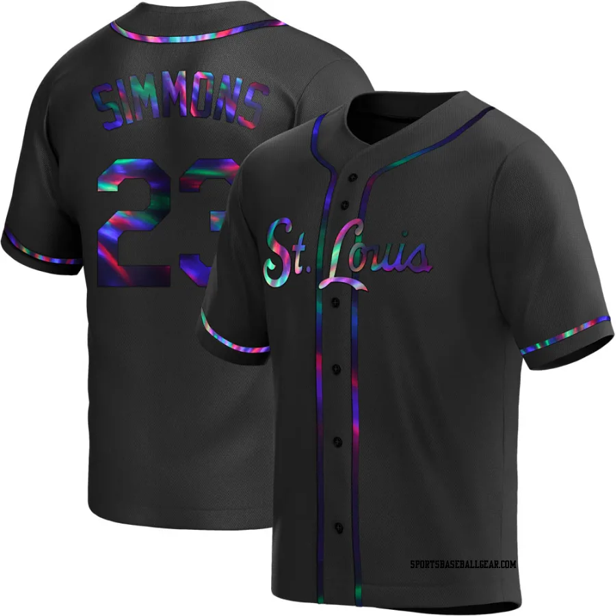 Ted Simmons Youth St. Louis Cardinals Black Holographic Replica Alternate Jersey