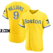 Ted Williams Men's Boston Red Sox Gold/Light Authentic Blue 2021 City Connect Jersey