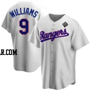 Ted Williams Men's Texas Rangers White Replica Home Cooperstown Collection 2023 World Series Jersey