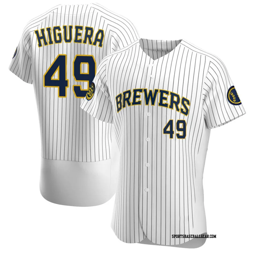 Teddy Higuera Men's Milwaukee Brewers White Authentic Alternate Jersey