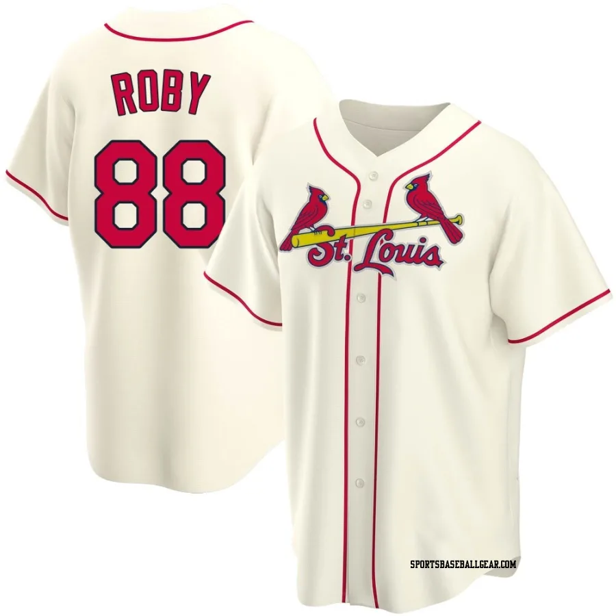 Tekoah Roby Men's St. Louis Cardinals Cream Replica Alternate Jersey