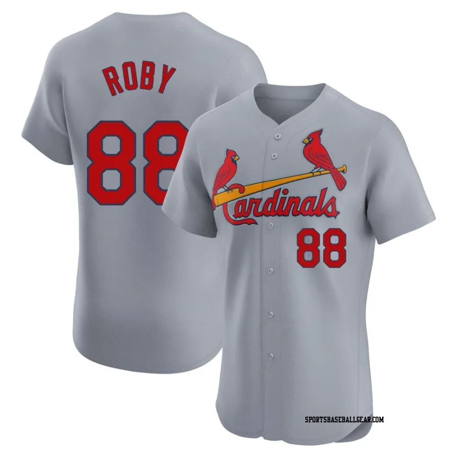 Tekoah Roby Men's St. Louis Cardinals Gray Elite Road Jersey